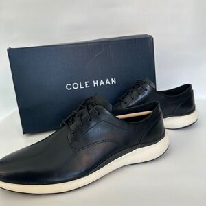 Cole‎ Haan Grand Troy Plain Oxford Black Leather Dress Shoes Mens Size 7.5 M New